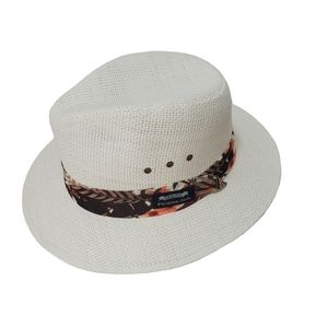 Panama Jack- Tropical Band Natural Toyo Safari Hat (SPF) 50+ UVA/UVB Sunblocker